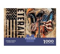 Bald Eagle American Flag 1000 Piece Jigsaw Puzzle Paper for Adults USA Vintage Style Puzzle Game for Family Home Decor Gift 38x26cm/1000pcs