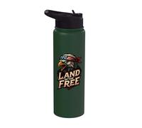 Bald Eagle American Flag Bandana Headwrap Design Stainless Steel Insulated Water Bottle