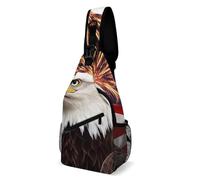 Bald Eagle American Flag Fireworks Art Women Men Shoulder Bags Small Daypack With Zipper Crossbody Bags For Camping Hiking Daily Use