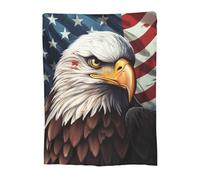 Bald Eagle American Flag Throw Blanket - Valentines Gifts for Men, Warm Soft Plush Lightweight Fleece Flannel Bedding Sofa Blanket for Adults Kids 60"x50"