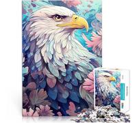 bald eagle among flowers1000 Piece Jigsaw Puzzles for Adults Jigsaw Hands-on Game Every Piece is Unique - Challenging Family Fun Game 38x26cm