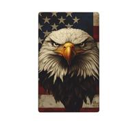 Bald Eagle and USA Flag Single Toggle Blank Wall Plate Light Switch Cover Decorative 1 Gang for Kitchen Room Bathroom Size 11.4x7cm