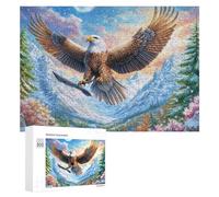 Bald Eagle And Weapon by Starry River 300 Piece Jigsaw Puzzle for Teens 14+ Indoor Brain Game Analytical Skill Gift for Teens 300 PCS
