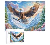 Bald Eagle And Weapon by Starry River 500 Piece Jigsaw Puzzle for Couples Relaxing Indoor Time Brain Coordination Gift for Housewarming 500 PCS