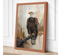 Bald Eagle at Rest Rustic Canvas Wall Art Print 30x20 Inch (76 x 51 cm)