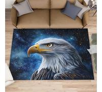 Bald Eagle Bath Rugs for Bathroom, Starry Sky Eagle Rug 60x90cm, Night Sky Animals Doormat Washable & Non Slip Small Rugs for Home Decor