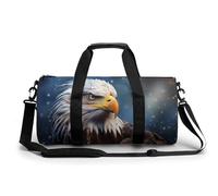 Bald Eagle Beautiful Travel Gym Bag for Women Men Cylindrical Duffle Bag Sport Workout Bag with Shoulder Strap