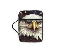 Bald Eagle Bible Cover for Women - Stylish Large Bible Case for Men, Multi-Functional Carrying Book Cover Church Bag with Handle and Zipper Pocket - Bible Bag Christian Gifts