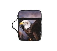 Bald Eagle Bible Cover for Women - Stylish Large Bible Case for Men, Multi-Functional Carrying Book Cover Church Bag with Handle and Zipper Pocket - Bible Bag Christian Gifts