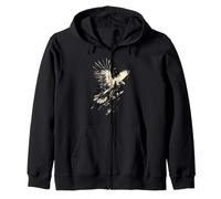 Bald Eagle Bird Flying Vintage Distressed Wildlife Zip Hoodie