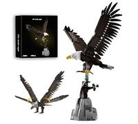 Bald Eagle Building Set - 1060PCS Bird Animals Bricks Kit with Rock Base, Home Office Decor Art Ornament, Nature-Themed Blocks Display Sculpture, STEM Education Toy, Creative Gift for Adult Teen