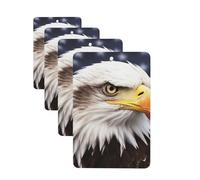 Bald eagle Car Air Freshener Cards for Women Men 4 Pack Cute Car Accessories Long Lasting Scent Car Diffuser Hanging Auto Aromatherapy Tablets Car Fresheners Gifts
