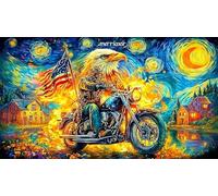 Bald-Eagle-Catching-Fish-in-Mountain-River 1000 Pieces Recycled Paper Jigsaw Puzzle Impossible Hard Difficult Educational Games Great Gift Idea for Adults and Kids Age 12 Years Up 38x52/1000pcs