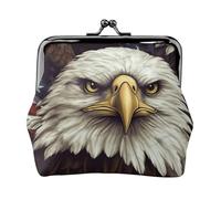 Bald Eagle Coin Purse for Women Men, Small PU Leather Change Purse, Fashion Coin Wallet Clutch with Kiss Lock, Vintage Coin Pouch for Daily Life, Cars, Travel, Party