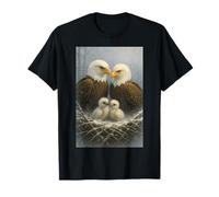 Bald Eagle Dad Mom Three Eaglet Chicks Babies In Nest T-Shirt