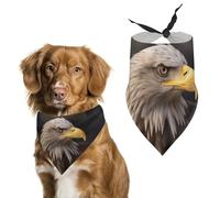 Bald Eagle Dog Bandanas for Feeding Grooming, Triangle Pet Bibs Washable Pets Scarf for Cats & Dogs