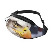 Bald eagle Fanny Pack for Men Women, Waterproof Sports Waist Bag Fashion Belt Bag Crossbody Bags Hip Bum Bag with Adjustable Strap Large Sling Bag Purse for Travel Hiking