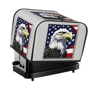 Bald Eagle Flag Print 4-Slice Toaster Cover Kitchen Appliance Washable Countertop Protector Accessory