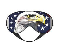 Bald Eagle Flag Print Silk Like Sleep Eye Mask Comfortable Blindfold Adjustable Soft Eye mask for Sleep