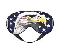 Bald Eagle Flag Print Sleep Mask,Soft Eye Mask with Adjustable Strap for Sleeping, Travel and Relaxation
