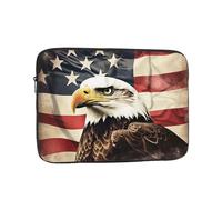 Bald Eagle Flag Veterans Laptop Case 12 inch, TSA Laptop Sleeve Shockproof Protective Notebook Case Water Resistant Computer Carrying Cover Briefcase Handbags Men Women Computer Bag