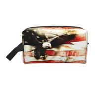 Bald Eagle Flag Veterans Print Travel Toiletry Bags Hanging Makeup Bag Large Capacity Versatile Organizer for Women Men