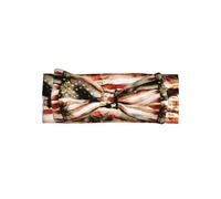 Bald Eagle Flag Veterans Printed bow headband, a fashionable turban headband with elasticity, suitable for newborns and infants