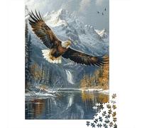 Bald Eagle Flight 1000 Piece Jigsaw Puzzle Set for Young Adults Sturdy Recycled Cardboard Home Decor Wall Art Mental Puzzle Game 52x38cm/1000pcs