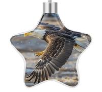 Bald Eagle Flying 3D Christmas Hanging Ornaments Star Pendant Xmas Ornament Farmhouse Christmas Tree Decoration for Fireplace Window Crafts Holiday Party Supply Home Decor