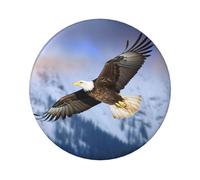 Bald Eagle Flying Button Pins 12 Pcs, 2.4 Inch Round Button Badges Metal Personalized Picture Photo Pin Buttons Kit For Craft Supplies Christmas Diy Party Projects