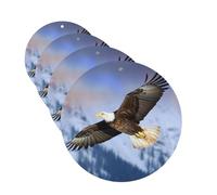 Bald Eagle Flying Car Air Fresheners Cards Set of 4 Pieces Personalized Car Fresheners Gifts for Men Women Auto Aromatherapy Tablets Hanging Scented Cards for Wardrobe Bathroom