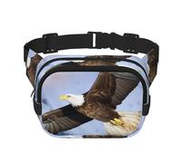 Bald Eagle Flying Fanny Pack For Women Waterproof Adjustable Belt Bags Waist Pack Fashion Casual Crossbody Bags Bum Bag For Running Workout Hiking Traveling, Black, One Size