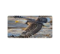 Bald Eagle Flying Gaming Mouse Mat Large Desk Pad 24 X 12 Inches Non-Slip Rubber Extended Computer Mat Desktop Protector Pad with Stitched Edge for Office Home Keyboard