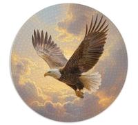 Bald Eagle Flying in Soft Glowing Sky Jigsaw Puzzles Challenge Toy Educational Games Home Decoration for Adults& Teenager Age 14 Years Up 1000pcs (67.5x67.5cm)