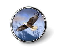 Bald Eagle Flying Lapel Pin Brooches Round Fashion Brooch Pin Cute Button Badges Alloy Button Pins Enamel Pins Metal Pinback for Hat Shirt Clothing Bags