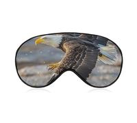 Bald Eagle Flying Sleep Mask Comfort Travel Eye Masks with Adjustable Elastic Strap Soft Funny Block Light Sleep Eye Cover for Side Sleeper for Nap Men Women Gift