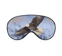 Bald Eagle Flying Sleep Mask for Women Men, Breathable Soft Sleeping Mask Adjustable Eye Cover Light Blocking Eye Masks for Travel, Home, Office, Nap, Flights