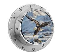 Bald Eagle Flying Timer Stainless Digital Visual Timer Exquisite Mechanical Countdown Time Management Tools with Silent Operation Timer for Kitchen Office Classroom