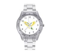 Bald Eagle Flying Vintage Jamaica Flag Watch Simple Wrist Watch Stainless Steel Band Analog Quartz Watches for Women Men
