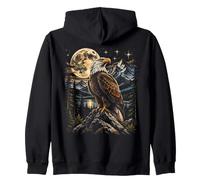 Bald Eagle Full Moon Wilderness Mountain Wildlife Art Zip Hoodie