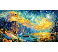 Bald-eagle-guarding-chicks-on-cliff Adult Jigsaws 1000Pc Educational Game Decompression Fun Present & Activity for Home for Adults and Kids Age 12 Years + Beautiful Decoration Puzzle 70x50/1000pcs