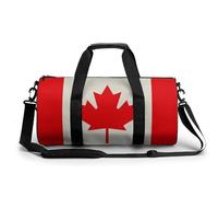 Bald Eagle Gym Bag Small Travel Duffle Bag with Compartment Carry On Weekender Bag for Women Men, Retro Canada Flag Pattern, 17.7in/9in/9in