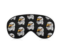 Bald Eagle Head Sleeping Eye Mask Eye Shade with Adjustable Strap Blindfold for Airplane Travel