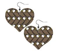 Bald Eagle Heart Shape Leather Earrings Women Girls Simple Dangle Earrings Gifts for Her