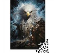Bald Eagle Illustration 1000 Piece Jigsaw Puzzle Paper Jigsaw Puzzle for Adults Powerful Artwork Focus Relax Home Decoration 70x50cm/1000pcs