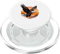 Bald Eagle Illustration with Sunset Scene PopSockets PopGrip for MagSafe