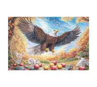 Bald Eagle in Autumn Forest with Apples 1000 Piece Jigsaw Puzzle for Adults Teens Gaming Break Activity Mental Reset Colourful Design Great Gift for Gamers 1000 PCS