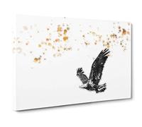 Bald Eagle in Flight in Abstract Canvas Print for Living Room Bedroom Home Office Décor, Wall Art Picture Ready to Hang, 30 x 20 Inch (76 x 50 cm)