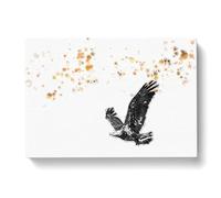 Bald Eagle In Flight In Abstract Modern Art Canvas Wall Art Print Ready to Hang, Framed Picture for Living Room Bedroom Home Office Décor, 60x40 cm (24x16 Inch)