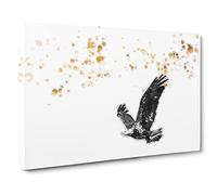 Bald Eagle In Flight In Abstract Modern Art Canvas Wall Art Print Ready to Hang, Framed Picture for Living Room Bedroom Home Office Décor, 20x14 Inch (50x35 cm)